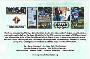 Charter foundation thank you card