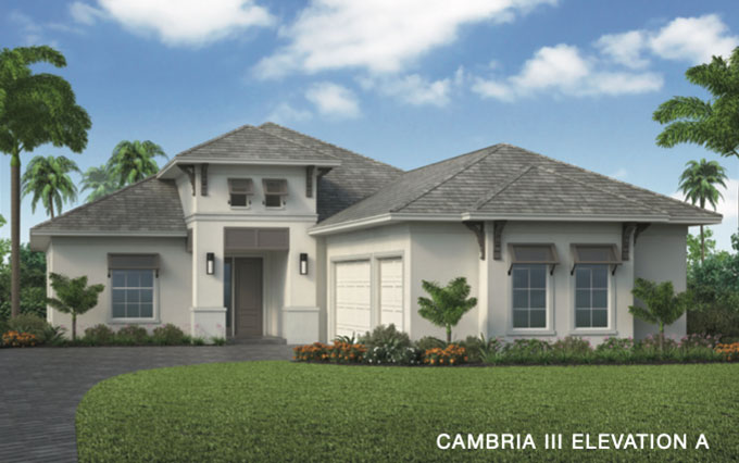 Caymas Naples Azure Series Cambria III Home Design Elevation A