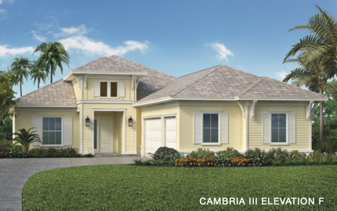 Caymas Naples Azure Series Cambria III Home Design Elevation F