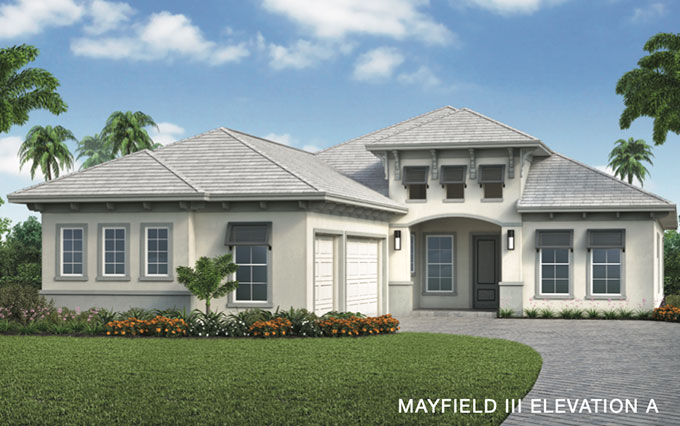 Caymas Naples Azure Series Mayfield III Home Design Elevation A