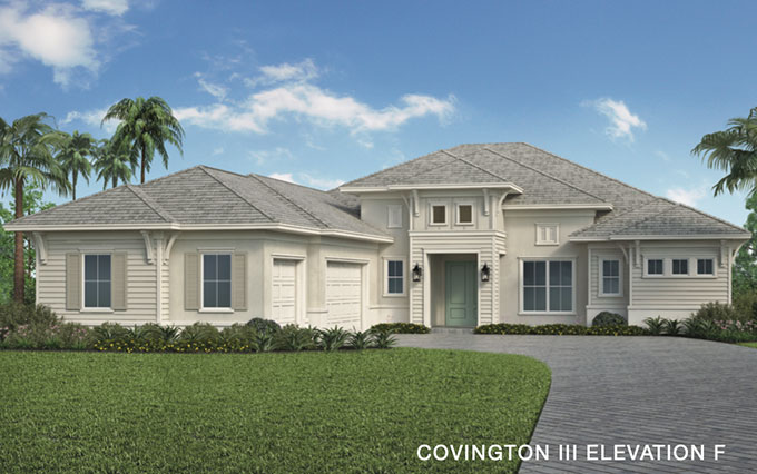 Caymas Naples Indigo Series Covington III Home Design Elevation F
