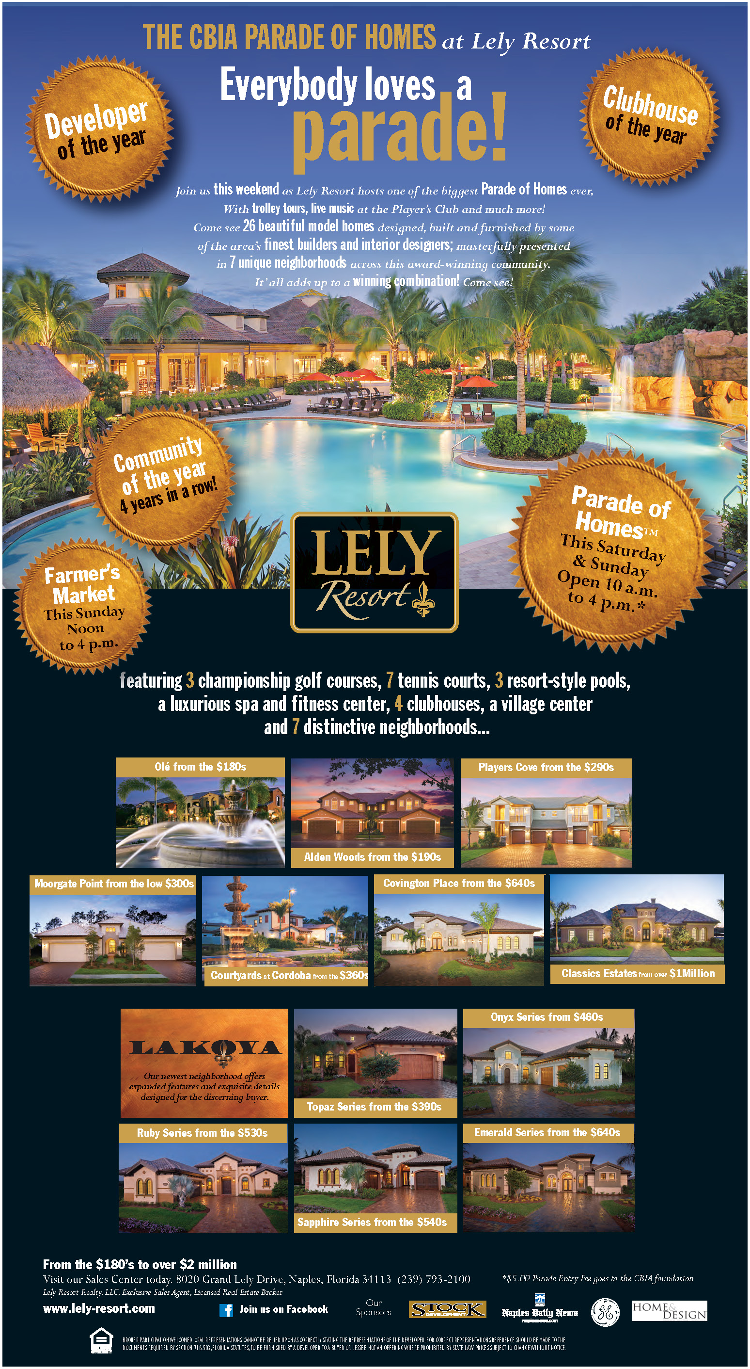 Lely Resort destination on the Parade of Homes tour
