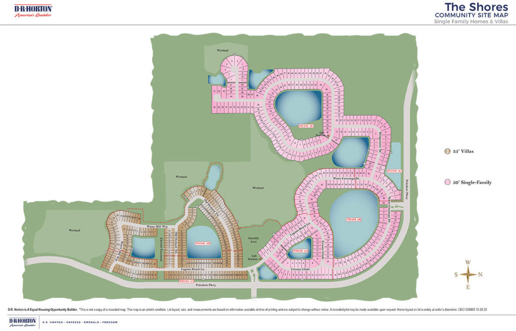 The Shores at Brightwater Community Map Site Plan in North Fort Myers FL