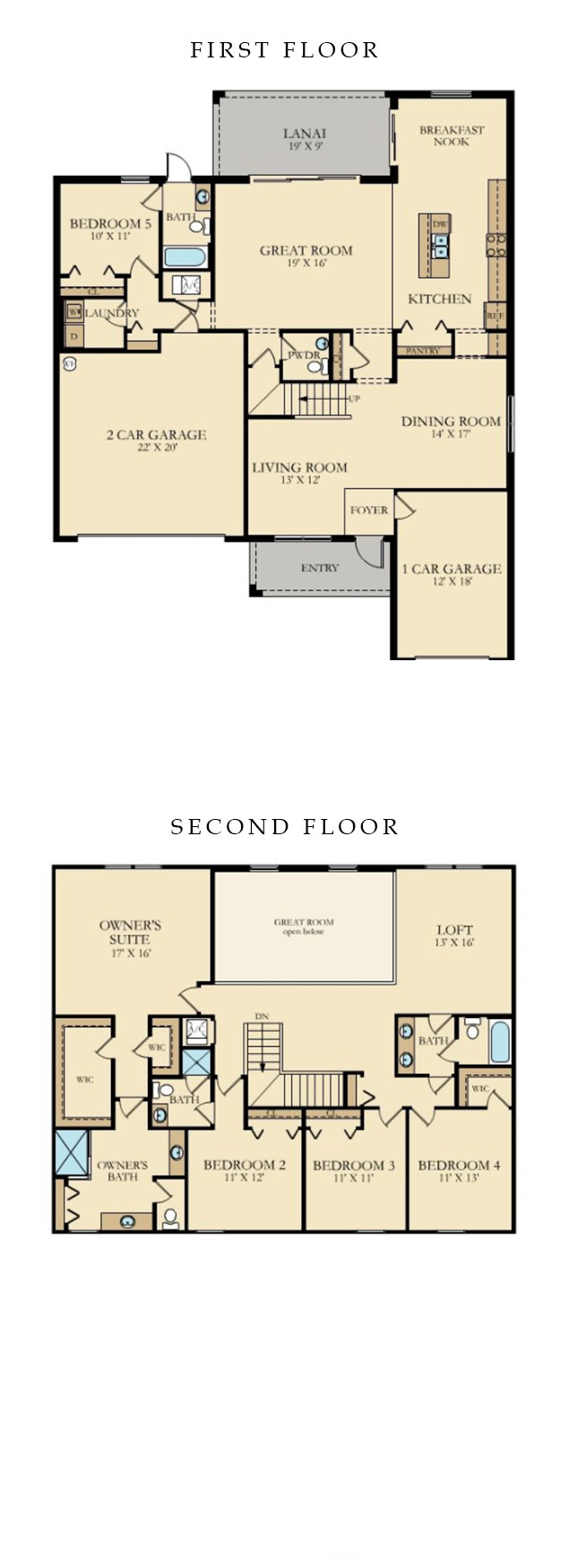 Sorrento Floor-plan - The Place at Corkscrew Homes for Sale in Estero FL