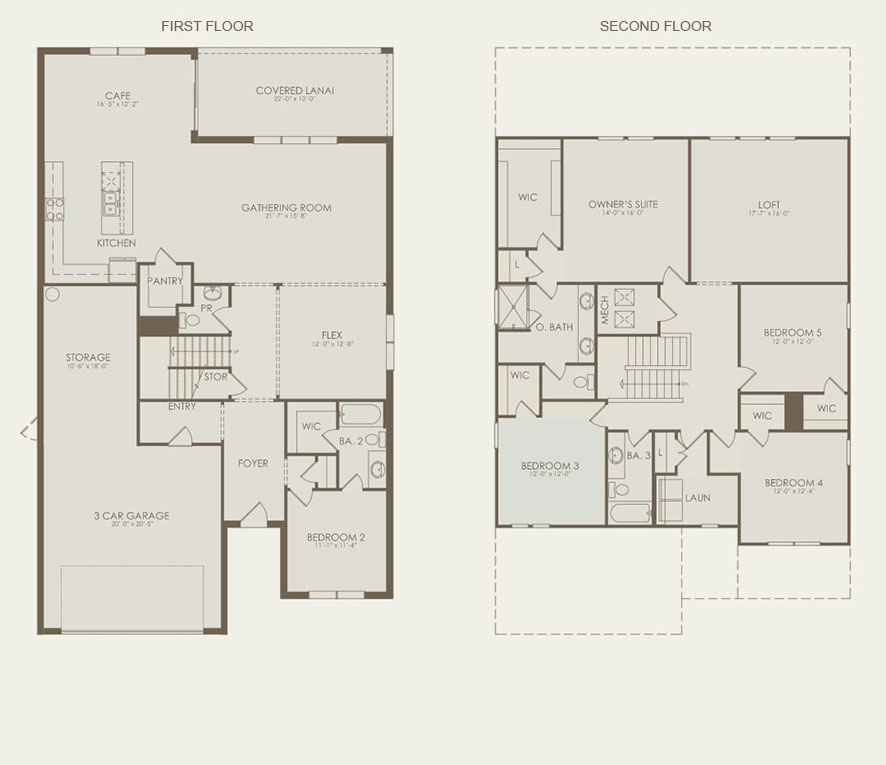 Yorkshire Two-Story Home Floor-Plan Verdana Village Estero FL