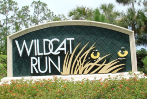 Wild Cat Run Community Entry Sign in Estero FL